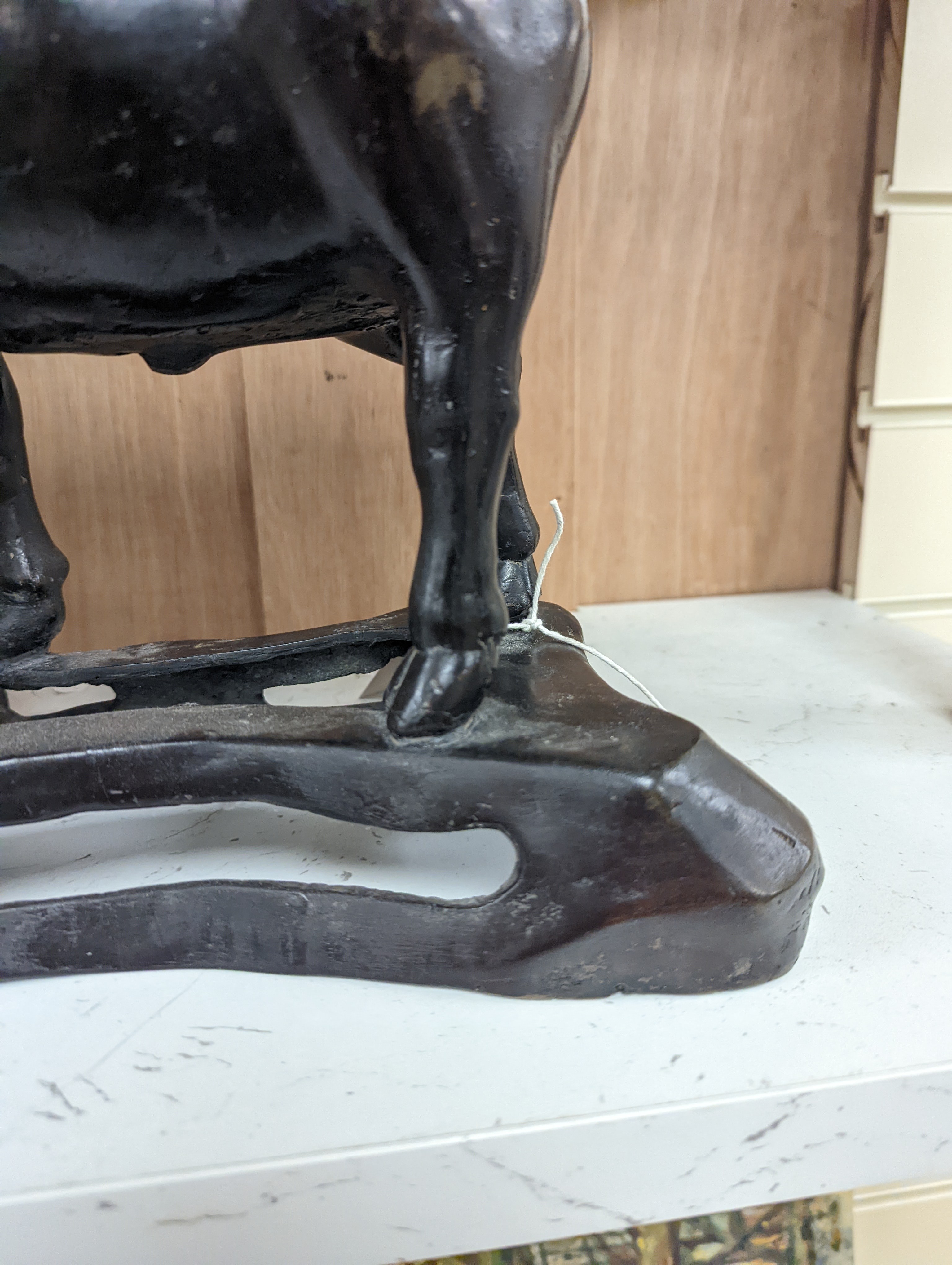 A Chinese bronze buffalo censer, Ming dynasty, - no cover 26cm